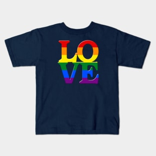 LOVE Rainbow Gay Pride LGBT Gay Rights Equality Kids T-Shirt